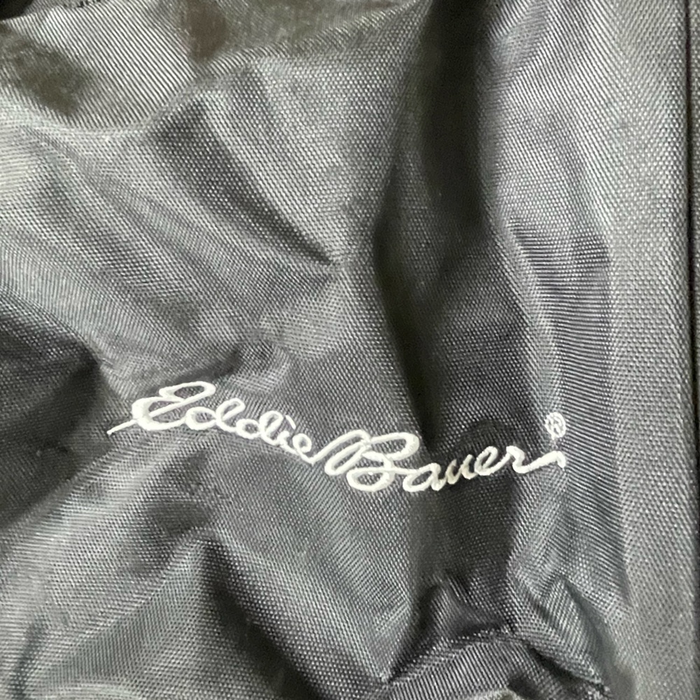 Eddie Bauer Car Seat travel storage bag with carrying strap and zip side pocket